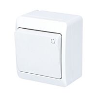 FAMATEL GALATEA Tlačítko symbol zvonek č.1/0 10A 230V na omítku IP44 bílá