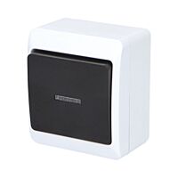 FAMATEL GALATEA Spínač střídavý podsvětlený č.6So 10A 230V na omítku IP44 bílá/černá