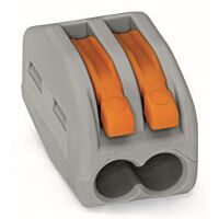 WAGO Svorka krabicová 222-412 páčková spojovací pro všechny druhy vodičů 2 x 4 mm², oranžová/šedá