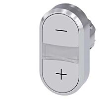 SIEMENS Dvojtlačítko 22 mm, kulaté, kov, s vysokým leskem, bílá, bílá