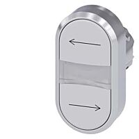 SIEMENS Dvojtlačítko 22 mm, kulaté, kov, s vysokým leskem, bílá: vlevo, bílá: vpravo