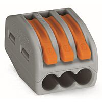WAGO Svorka krabicová 222-413 páčková spojovací pro všechny druhy vodičů 3 x 4 mm², oranžová/šedá