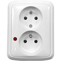 HAKEL Dvojzásuvka TANGO ZS-1.2T s ochranou před přepětím, bílá