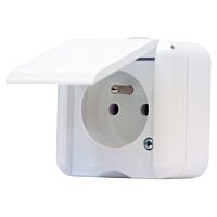 SCAME Zásuvka AQUALINE jednoduchá bílá IP44