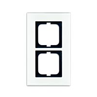 ABB SOLO Rámeček 2CKA001754A4443 dvojnásobný, pro vodorovnou i svislou montáž, bílé sklo