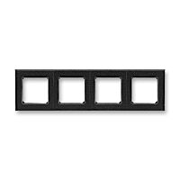 ABB LEVIT Rámeček 3901H-A05040 63 čtyřnásobný, pro vodorovnou i svislou montáž, onyx/kouřová černá