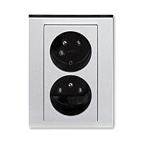 ABB LEVIT Dvojzásuvka 5513H-C02357 70 s clonkami, s natočenou dutinou, IP40, titanová/kouřová černá