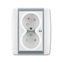 ABB Zásuvka 2násobná s natoč. dutinou, s přep. ochr., s akustickou sig. 5583E-C02357 04