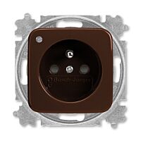 ABB Zásuvka 5589B-A02357 H,jednonásobná s clon., se signalizací provozního stavu, bezšroubová, hnědá
