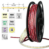COB LED pásek WW, 480LED/m, 8W/m, 760lm/