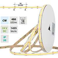 LED pásek COB CW, 480LED/m, 15W/m, DC 24