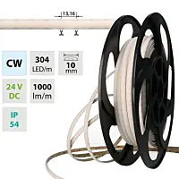 LED pásek SOB CW, 304LED/m, 12W/m, DC 24