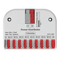 MCLED Distributor napájení (rozbočovač) – 1 vstup, 9 výstupů (Single color), max. 25A, 5–48VDC, bílý, IP20