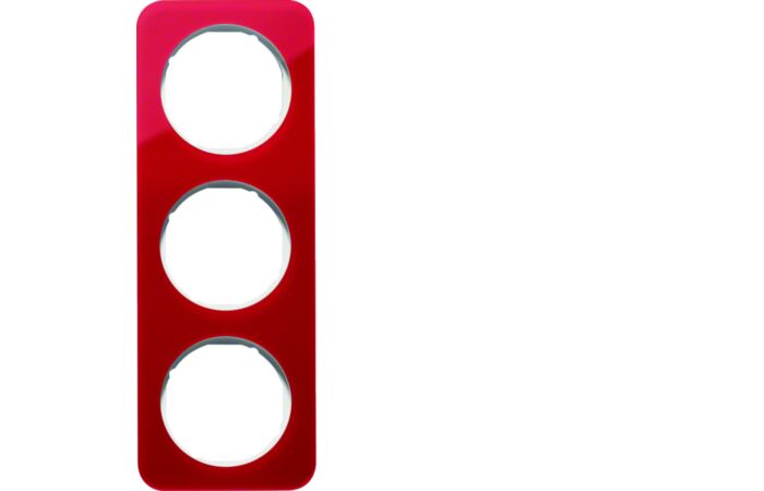 Rámeček 3-násobný, Berker R.1, červená t