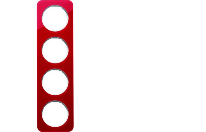 Rámeček 4-násobný, Berker R.1, červená t