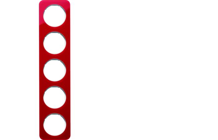 Rámeček 4-násobný, Berker R.1, červená t