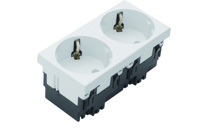 Dvounásobná Schuko zásuvka modul 45, poo