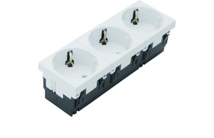 Trojnásobná Schuko zásuvka modul 45, poo