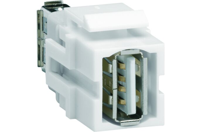 Keystone typ 10, USB 2.0 zásuvka, bílá