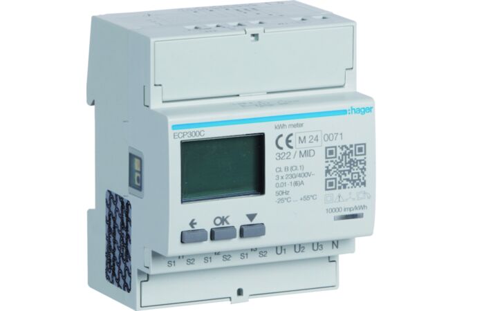 HAGER Elektroměr EC370 digitální s impedančním výstupem