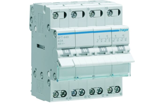 HAGER Přepínač SFT440 4P/40A 4P I-0-II