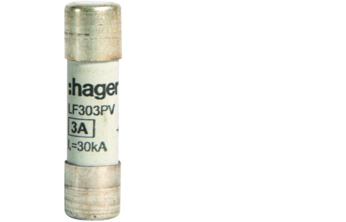 HAGER Pojistka LF303PV, velikost 10x38, 3A gR válcová (balení 10ks)
