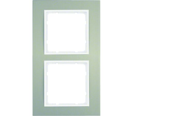 Rámeček BERKER 10123904 B.3 dvoj. alu/bí