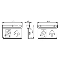 EM159C WL/CM EXIT SIGN M3 ELP UP WH