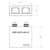 KIWA Přepěťová ochrana pro ochranu sítí LAN DME100TX-4RJ-R montáž TS35