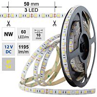 MCLED Pásek LED SMD5050 NW, 60LED/m, 14,4W/m, 1195lm/m, IP54, DC 12V, 10mm, 5m