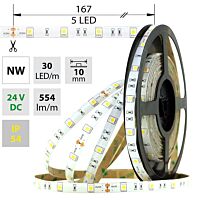 MCLED Pásek LED SMD5050 NW, 30LED/m, 8,5W/m, 554lm/m, IP54, DC 24V, 10mm, 5m