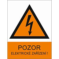 CUPRO Tabulka"POZOR EL.ZAŘÍZENÍ"výstražná A6 samolepící