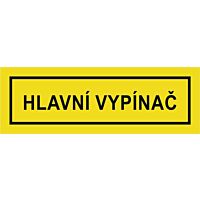 CUPRO Tabulka"HLAVNÍ VYPÍNAČ" malá(2,5x7,5) samolepící
