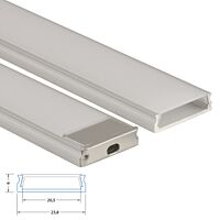 MCLED Profil AL 24x6mm, PZ přisazený, mléčný difuzor, komplet, 2m
