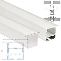 MCLED Profil AL 35x25mm, AD vestavný, mléčný difuzor, komplet, 2m
