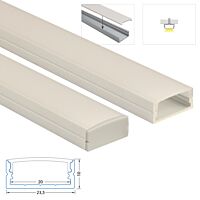 MCLED Profil AL 24x10mm, PF přisazený, mléčný difuzor, komplet, 1m
