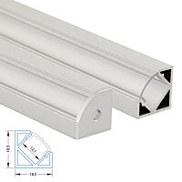 MCLED Profil AL 19x19mm, RT rohový, čirý difuzor, komplet, 2m
