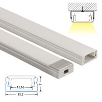 MCLED Profil AL 15x7mm, PG přisazený, matný difuzor, komplet, 1m