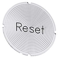 SIEMENS Štítek vložený pro tlačítko prosvětlené, kulatý, mléčná barva, popisek RESET
