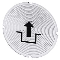 SIEMENS Štítek vložený pro tlačítko prosvětlené, kulatý, mléčná barva, symbol: odblokovat