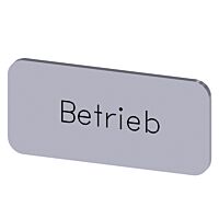 SIEMENS Štítek popisný 12,5 x 27 mm, štítek stříbrný, popisek BETRIEB