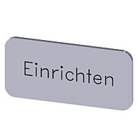 SIEMENS Štítek popisný 12,5 x 27 mm, štítek stříbrný, popisek EINRICHTEN