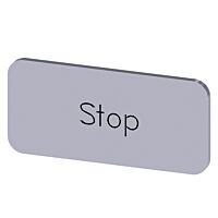 SIEMENS Štítek popisný 12,5 x 27 mm, štítek stříbrný, popisek STOP