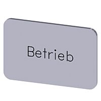 SIEMENS Štítek popisný 17,5 x 27 mm, štítek stříbrný, popisek BETRIEB