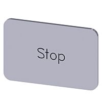 SIEMENS Štítek popisný 17,5 x 27 mm, štítek stříbrný, popisek STOP