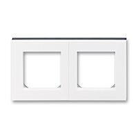 ABB LEVIT Rámeček 3901H-A05020 62 dvojnásobný, pro vodorovnou i svislou montáž, bílá/kouřová černá