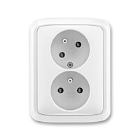 ABB TANGO Dvojzásuvka 5513A-C02357 B s clonkami, s natočenou dutinou, bílá