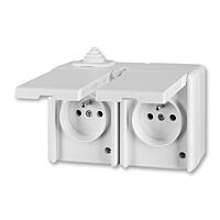 ABB PRAKTIK Dvojzásuvka 5518-2029 B , IP44, bílá