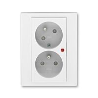 ABB LEVIT Dvojzásuvka 5593H-C02357 01 s ochranou před přepětím , IP40, bílá/ledová bílá