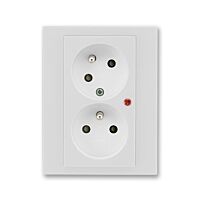 ABB LEVIT Dvojzásuvka 5593H-C02357 16 s ochranou před přepětím , IP40, šedá/bílá